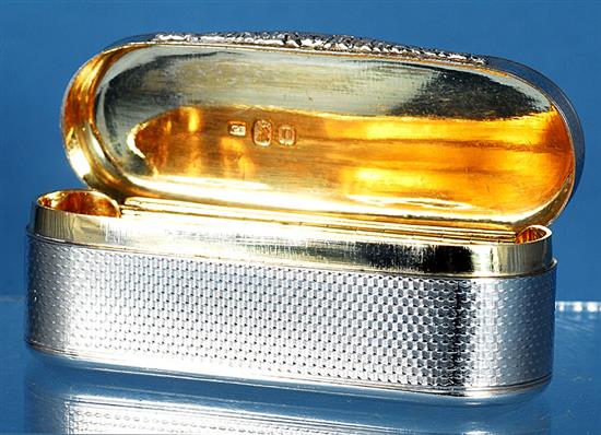 A large George IV Britannia standard silver table snuff box, Length 104mm Width 48mm Weight 5.4oz/153grms